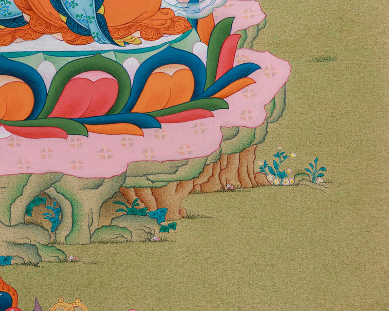 Lokesvara Chenrezig Thangka | Compassion and Wisdom in Divine Form