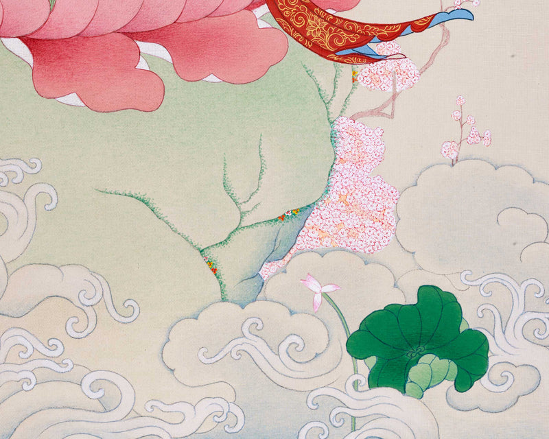 Symbol of Wisdom: Manjushri Thangka | Hand-Painted Tibetan Artwork