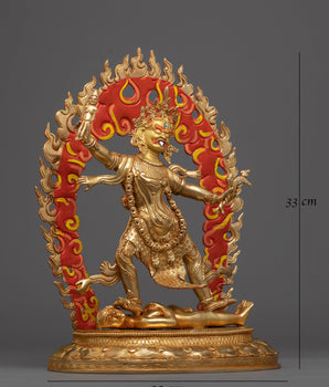 Ekajati Gold Gilded Statue | Guardian of Wisdom and Protection
