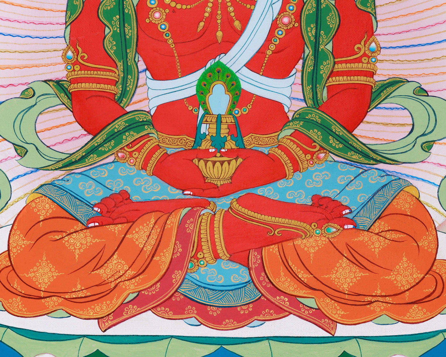 Amitayus with White Tara and Namgyalma Thangka