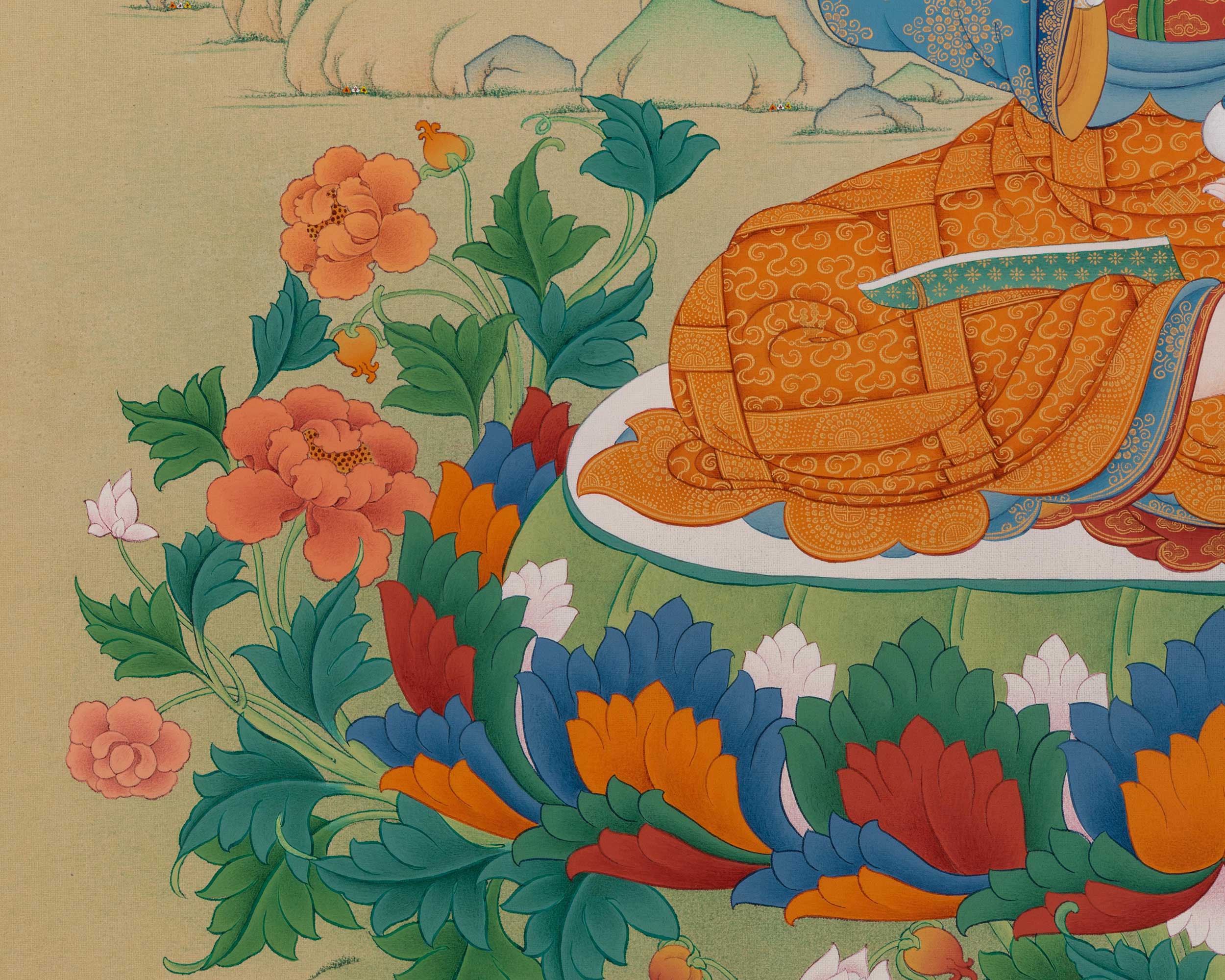 Guru Rinpoche Artwork | Padmasambhava, The Lotus Born | Traditional Thangka Print