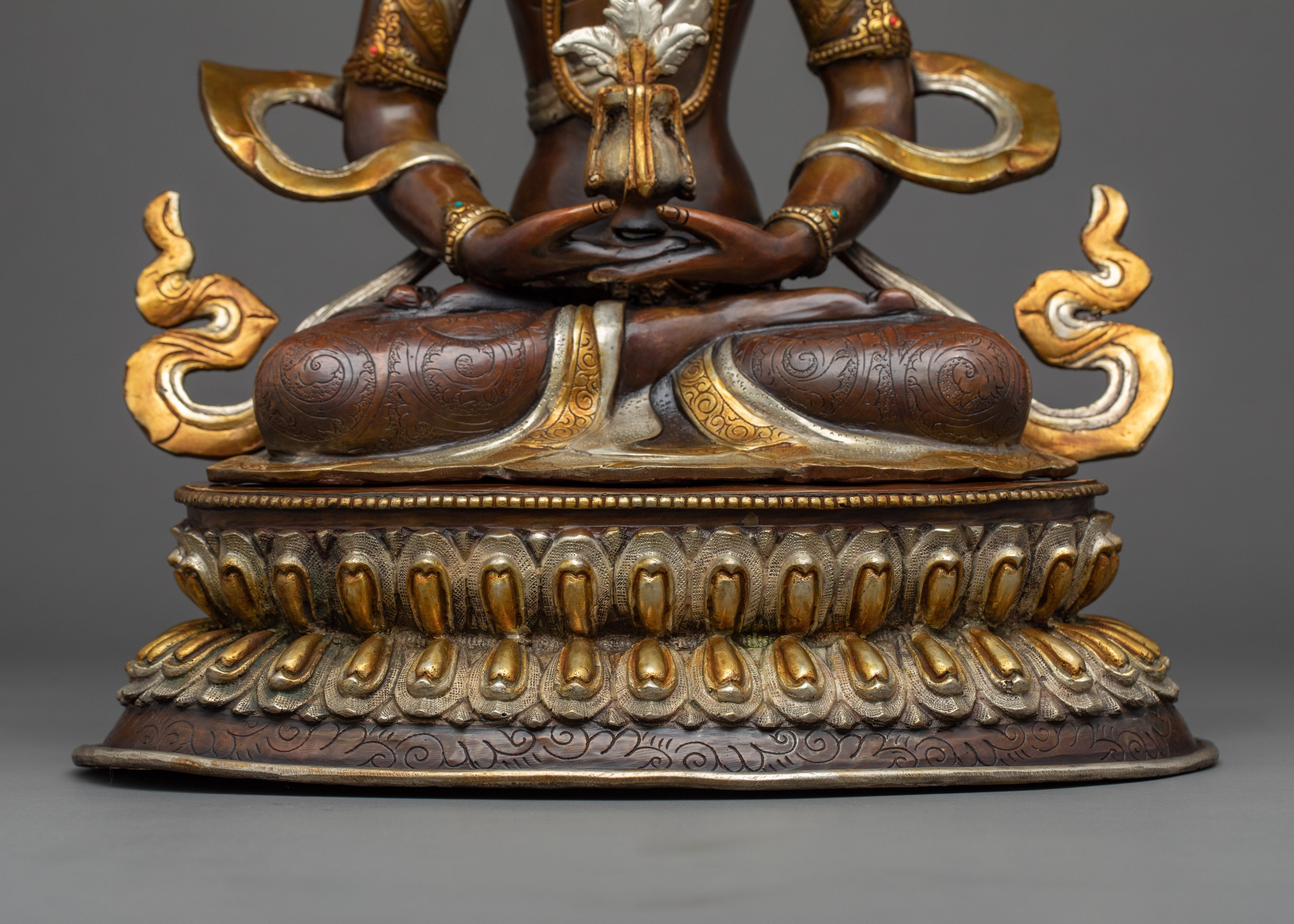Long Life Buddha Amitayus Statue | Hand carved Gold Gilded Art