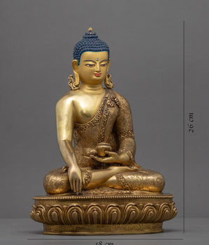 Shakyamuni Buddha Golden Statue | Gold-Gilded Historical Buddha Figurine