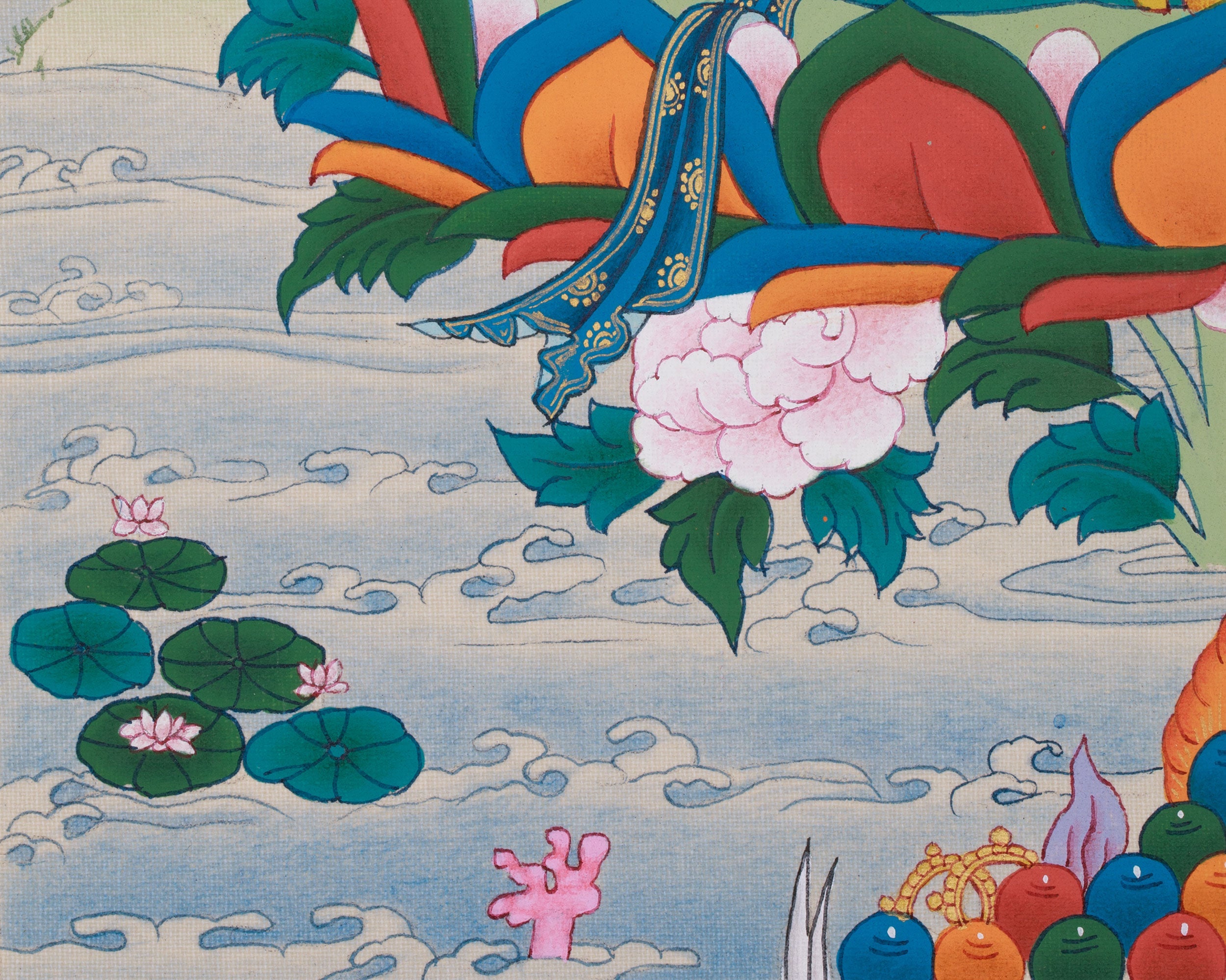 Hand-Painted Sacred Art Of Manjushri | Bodhisattva Artwork | Meditation Altar