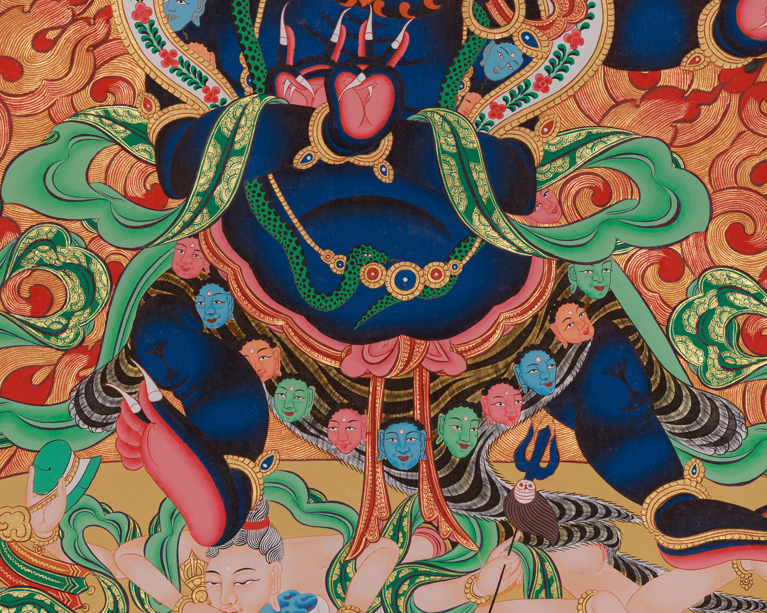 Vajrapani Buddhist Art | Tibetan Protector Thangka | Embodiment of Fearless Power