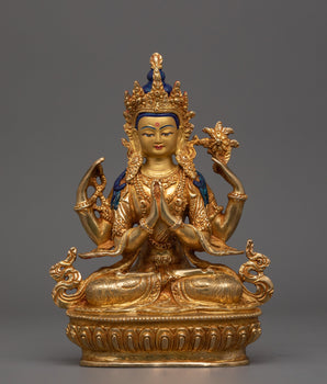 Beautiful 4 Armed Chenrezig Statue 