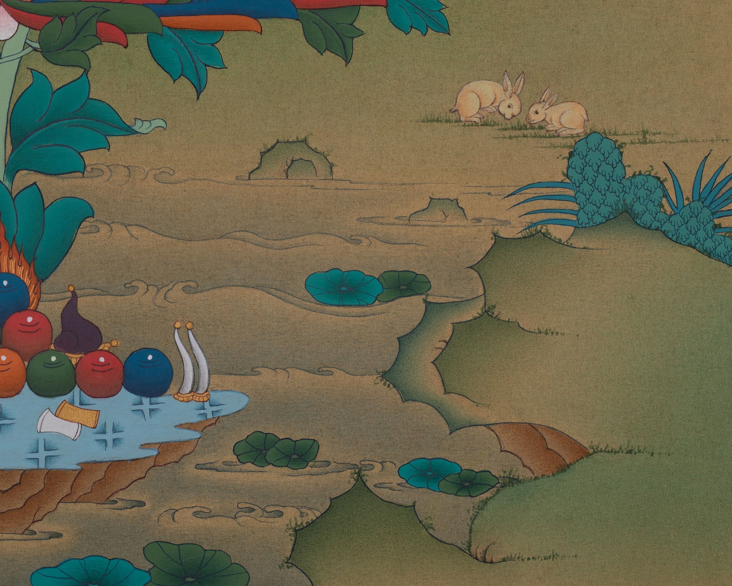 Goddess Green Tara Tibetan Thangka | Buddhist Artwork of Compassion and Protection