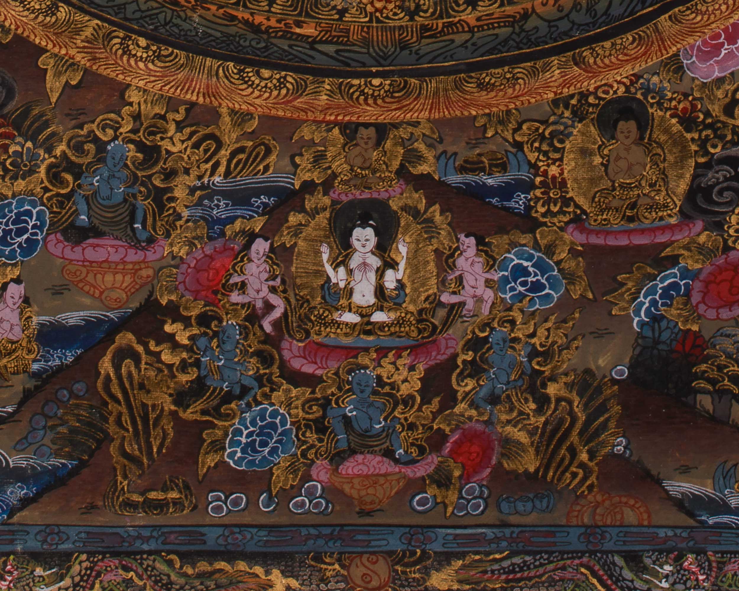 Tibetan deity Mandala Art | Symbolized Protection, Healing, and Spiritual Blessings