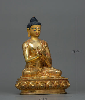 Vairocana Gold Gilded 23cm Sculpture | Stunning Copper Art