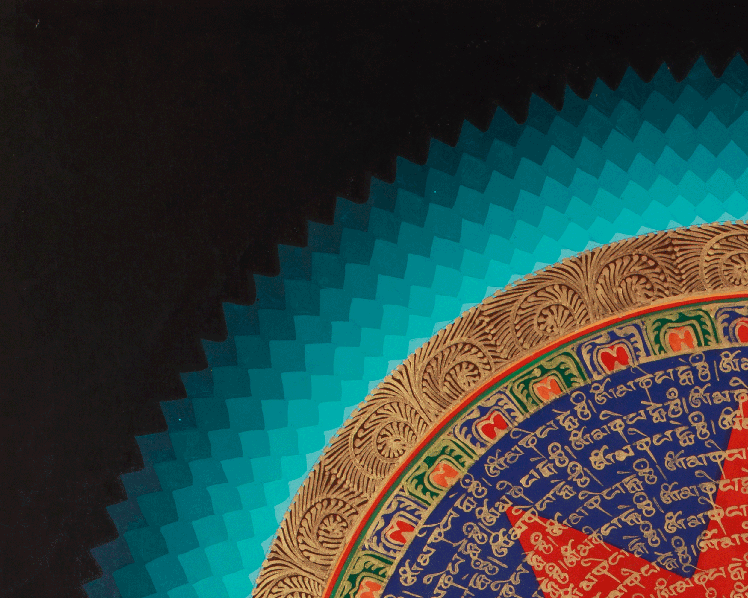 Mantra Mandala Wall Hanging Art | Hand-Painted Buddhist Thangka
