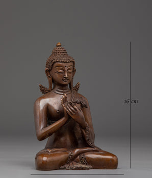 Vairocana Buddha in Oxidized Copper Statue