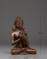 Vairocana Buddha in Oxidized Copper Statue