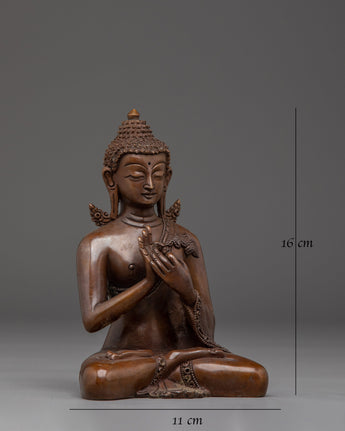Vairocana Buddha in Oxidized Copper Statue