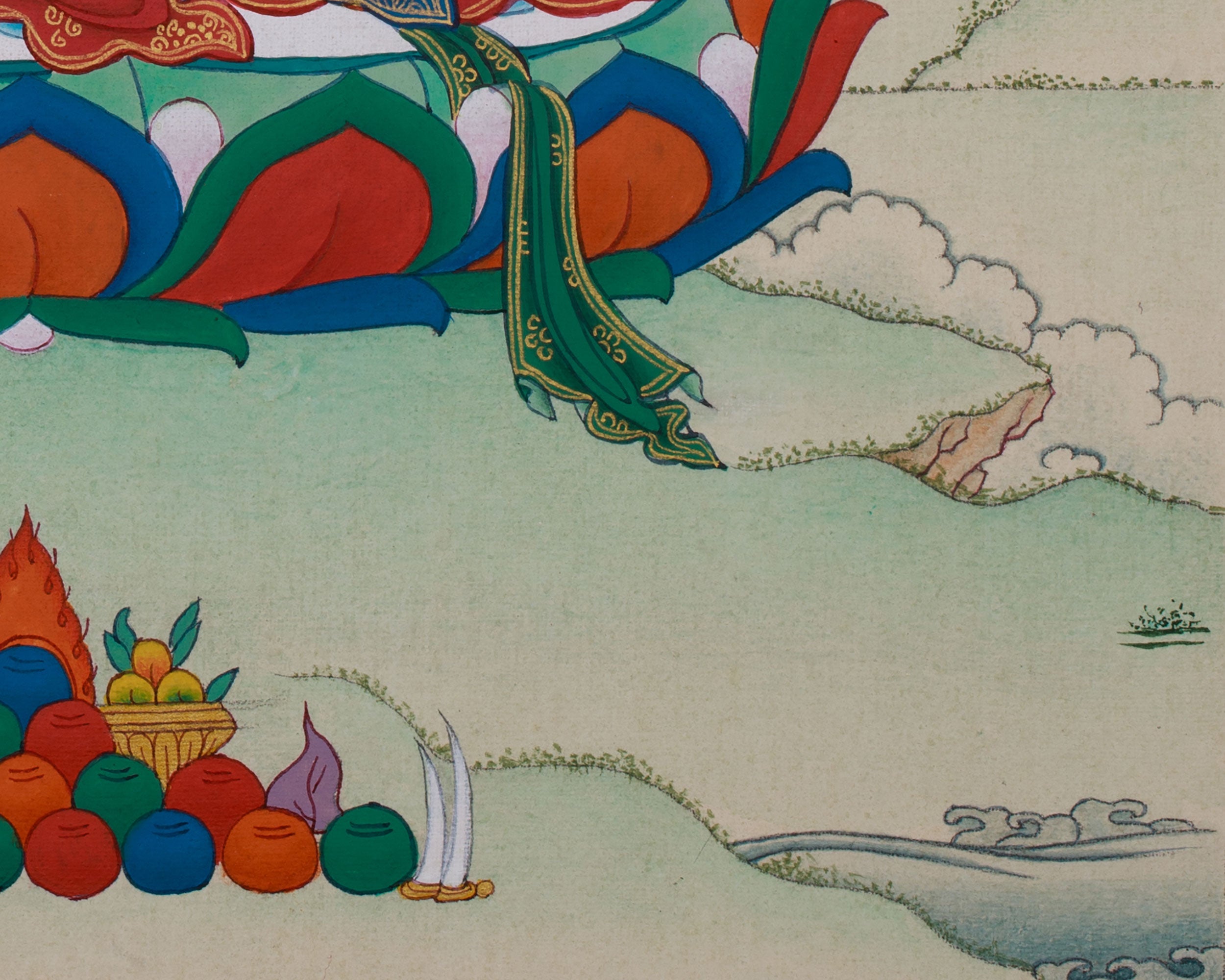 Original Tibetan White Tara Painting | Female Bodhisattva of Healing