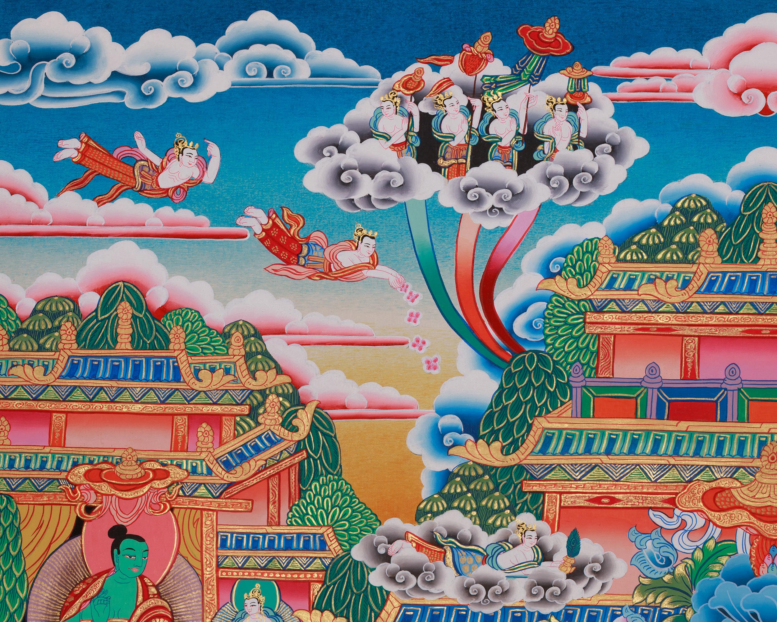 Traditional Amitabha Buddha Thangka | Pure Land Meditation and Spiritual Bliss
