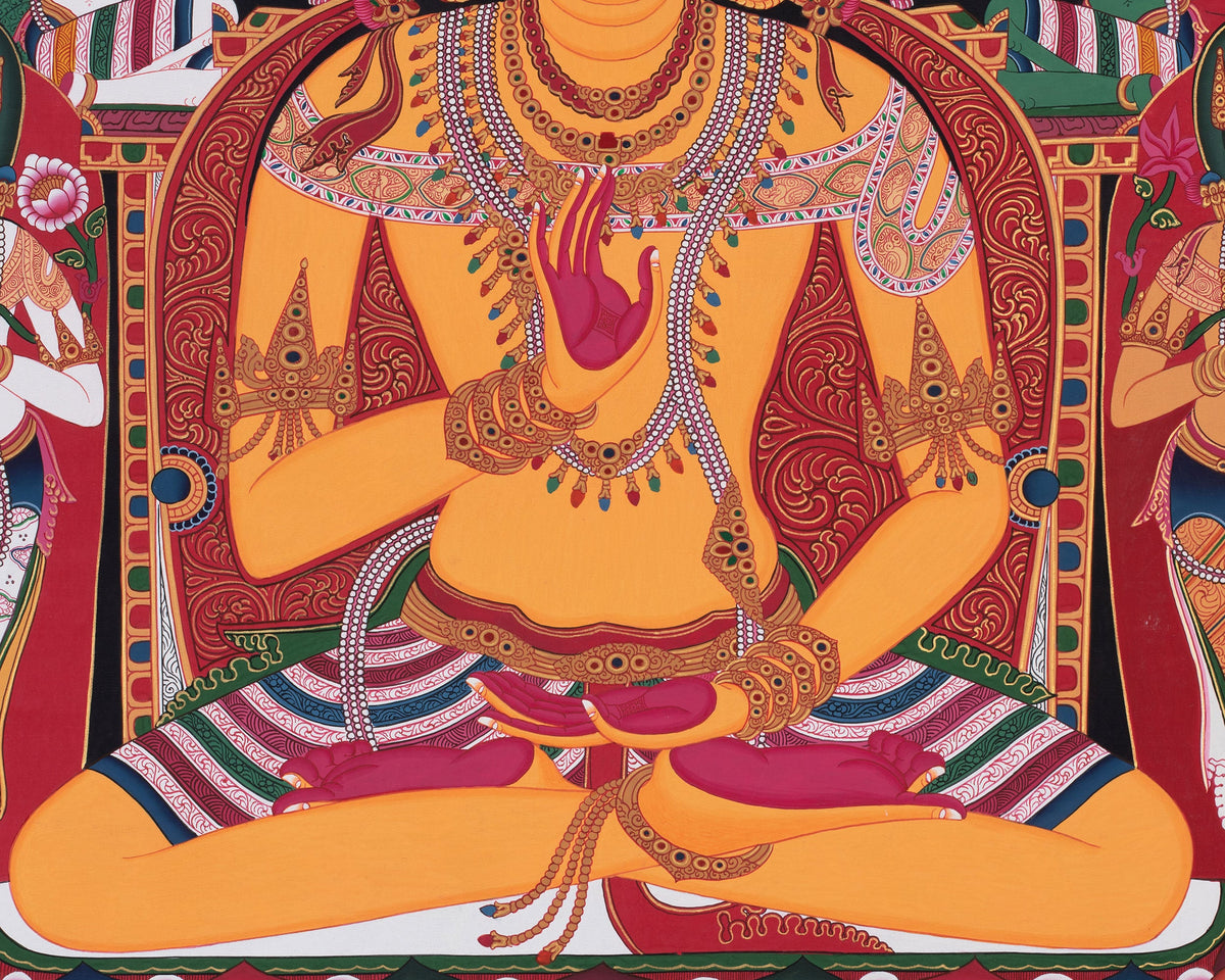 Amoghasiddhi Buddha Thangka | Enlightened Action and Fearless Compassion