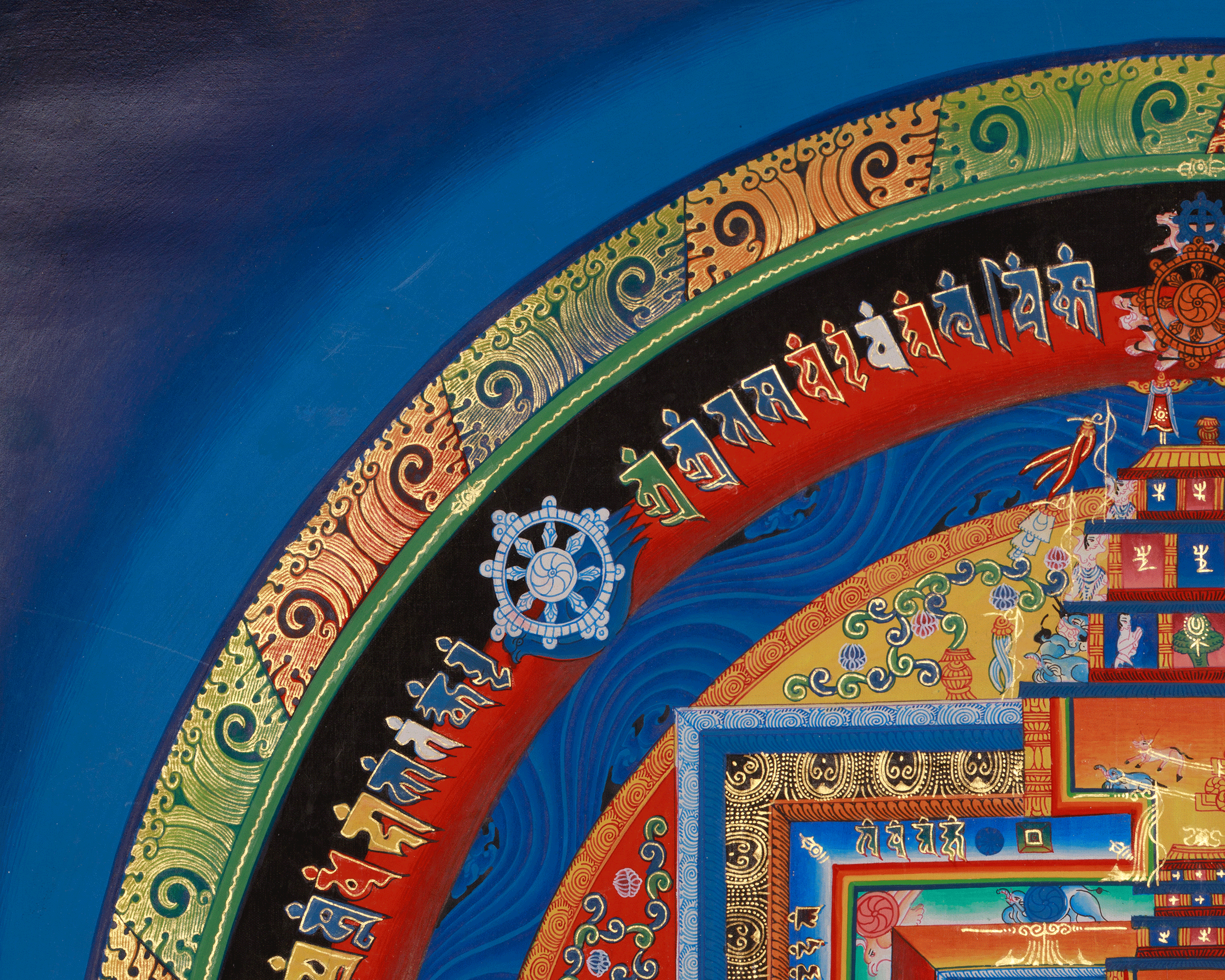 Traditional Art of Kalachakra Mandala | Sacred Wheel of Time Thangka for Meditation