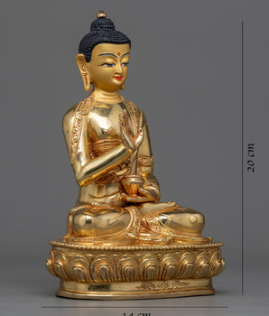 Amoghasiddhi Statue | Handmade 24k Gold Gilded Sculpture