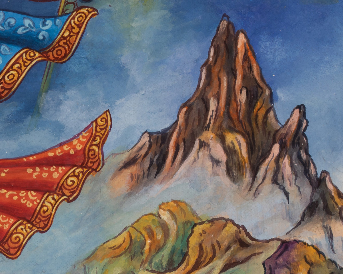Standing White Tara Artwork | Sacred Himalayan Painting of Compassion and Longevity
