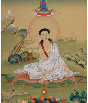 Tibetan Siddha Milarepa Thangka