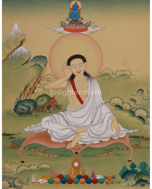 Tibetan Siddha Milarepa Thangka