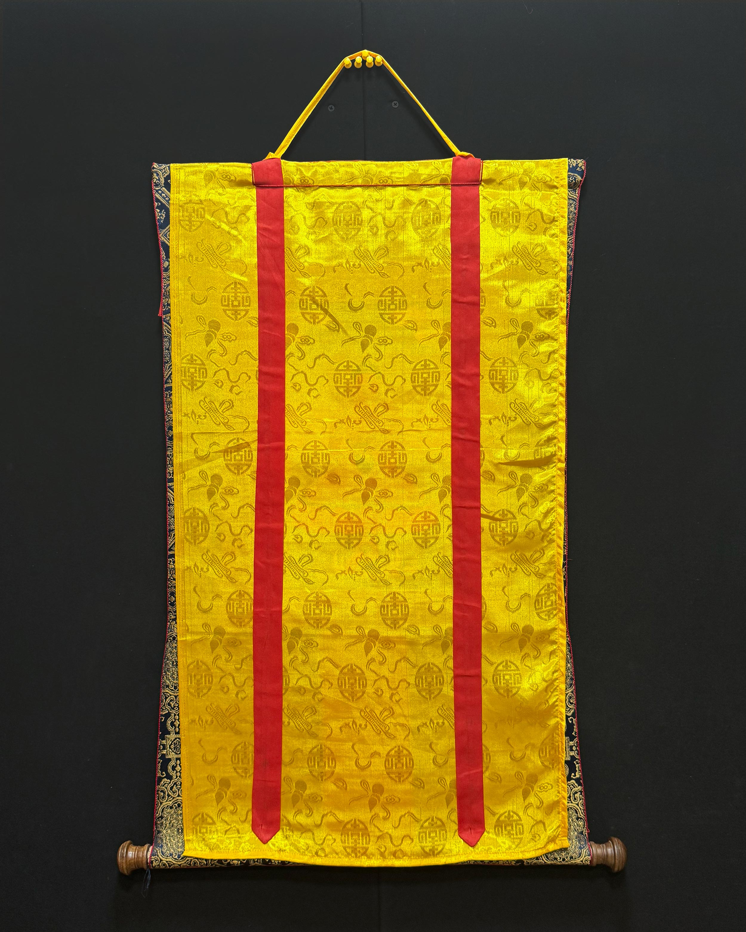 Tibetan Amitabha Buddha Thangka with Brocade | Buddha of Infinite Light