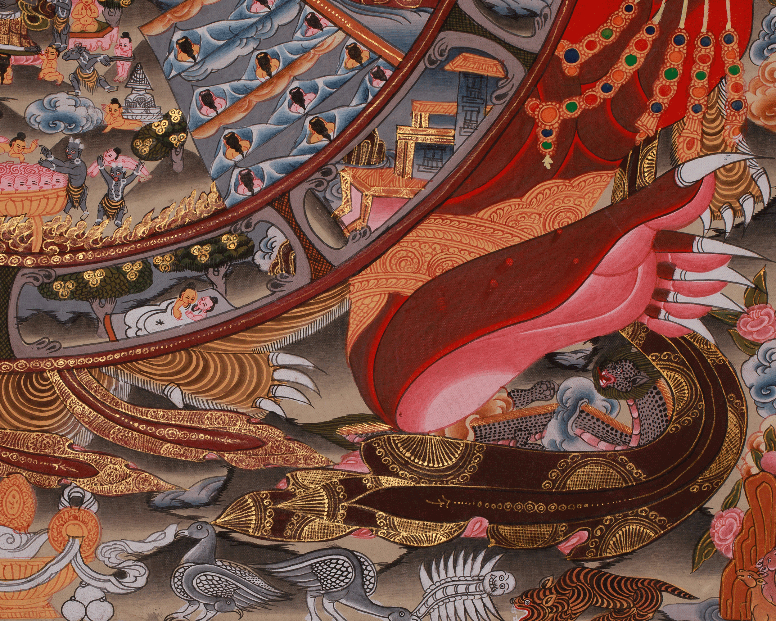 Himalayan Thangka of Wheel of Life | Cycle of Birth, Death, and Rebirth