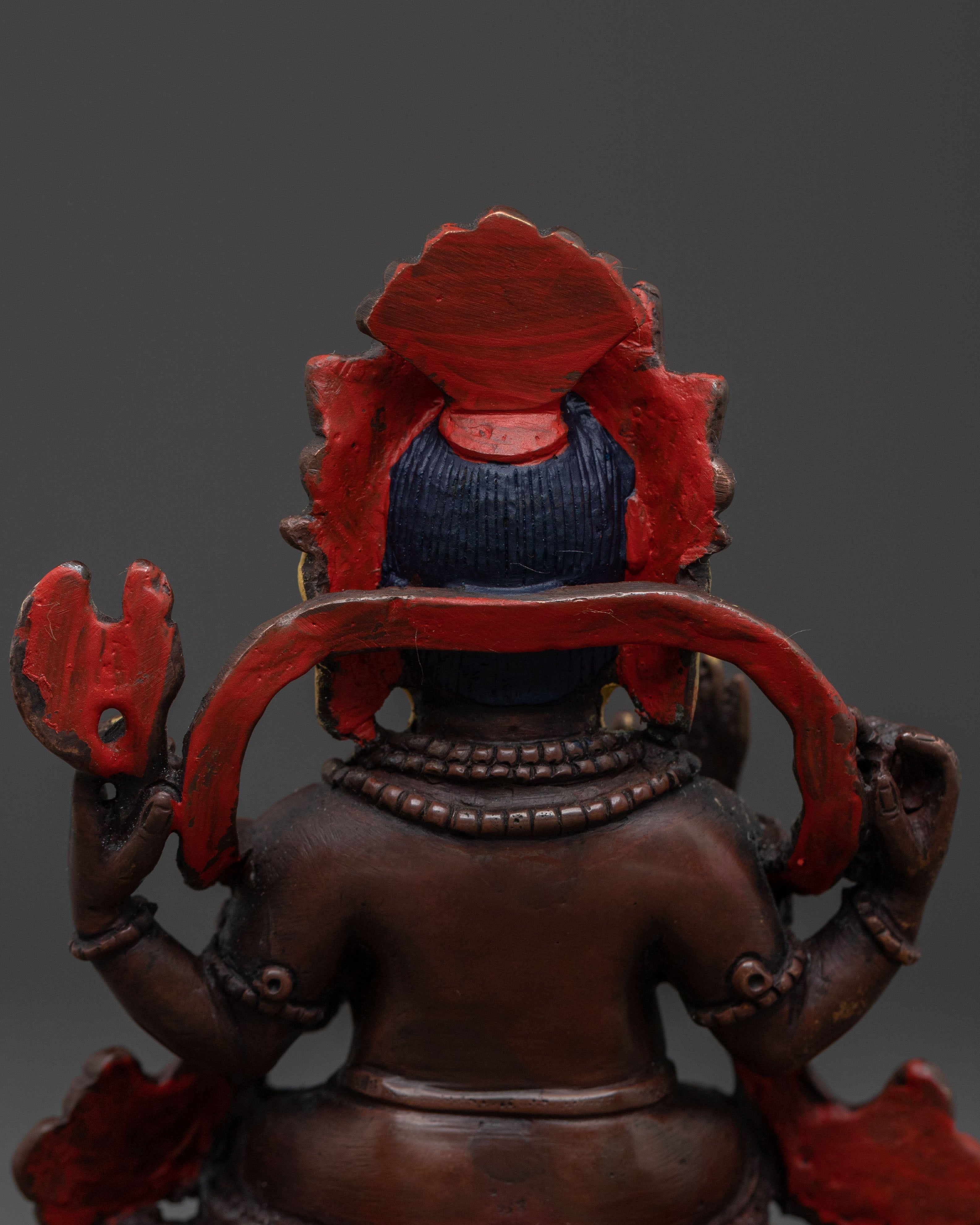 Spiritual Handmade Ganesh Sculpture | 24K Gold Gilded Ganesh | Oxidized Copper Altar Decor