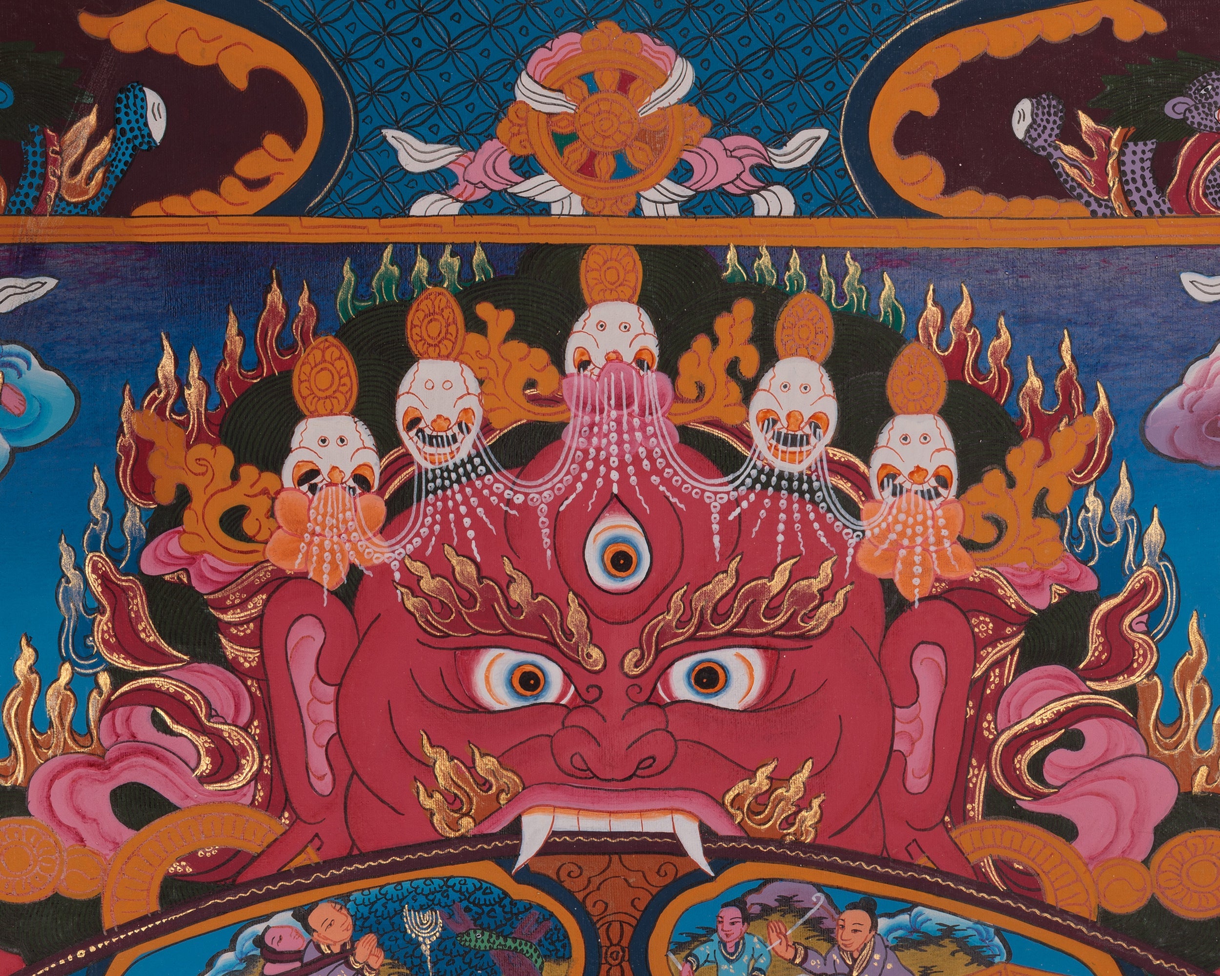Divine Bhavachakra Thangka | Wheel of Life Artwork of Karma and Rebirth