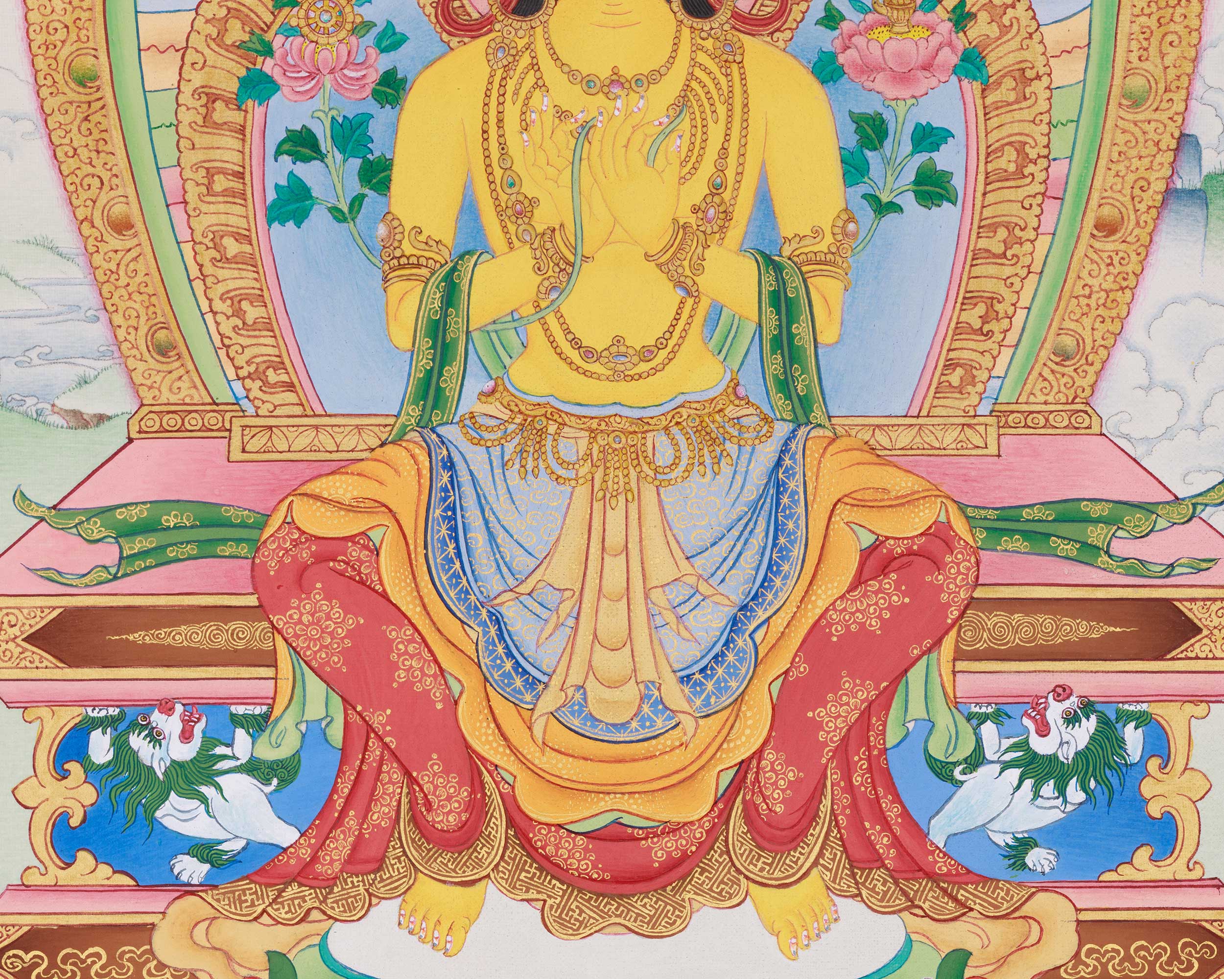 Tibetan Buddha Maitreya | Hand-Painted Vision of Future and Enlightenment