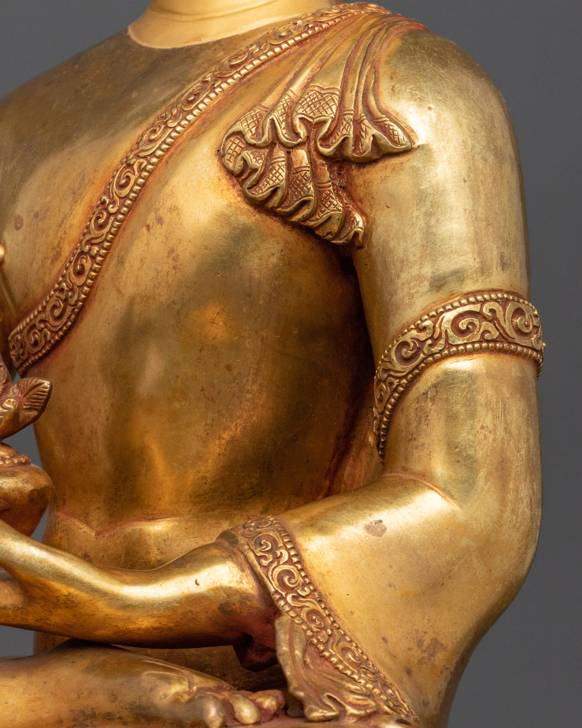 Sacred Medicine Buddha Statue | 24K Gold Gilded Healing Deity Sculpture