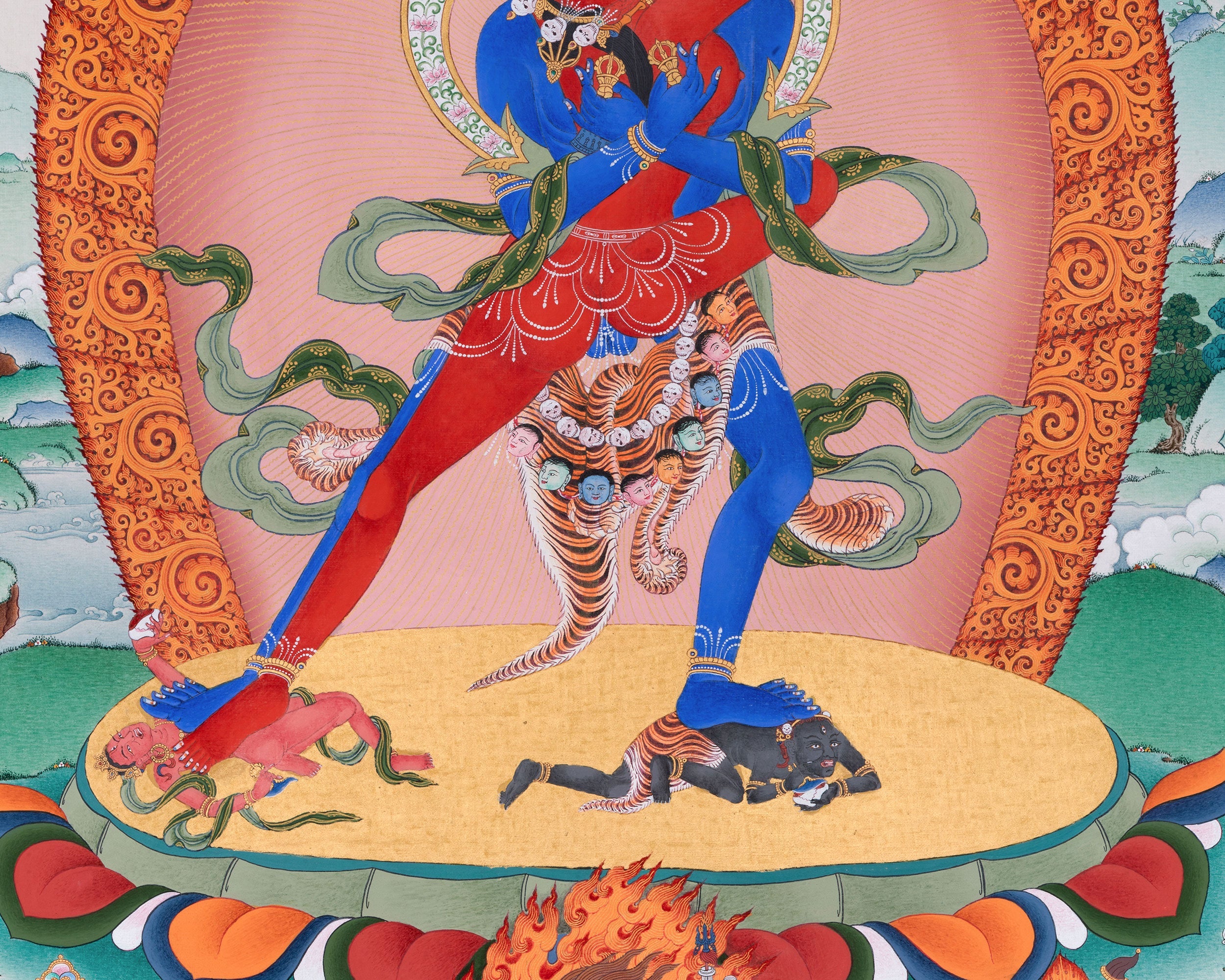 Giclee Print of Chakrasambhara with Mahakala and Mitrupa | Tantric Buddhist Deity