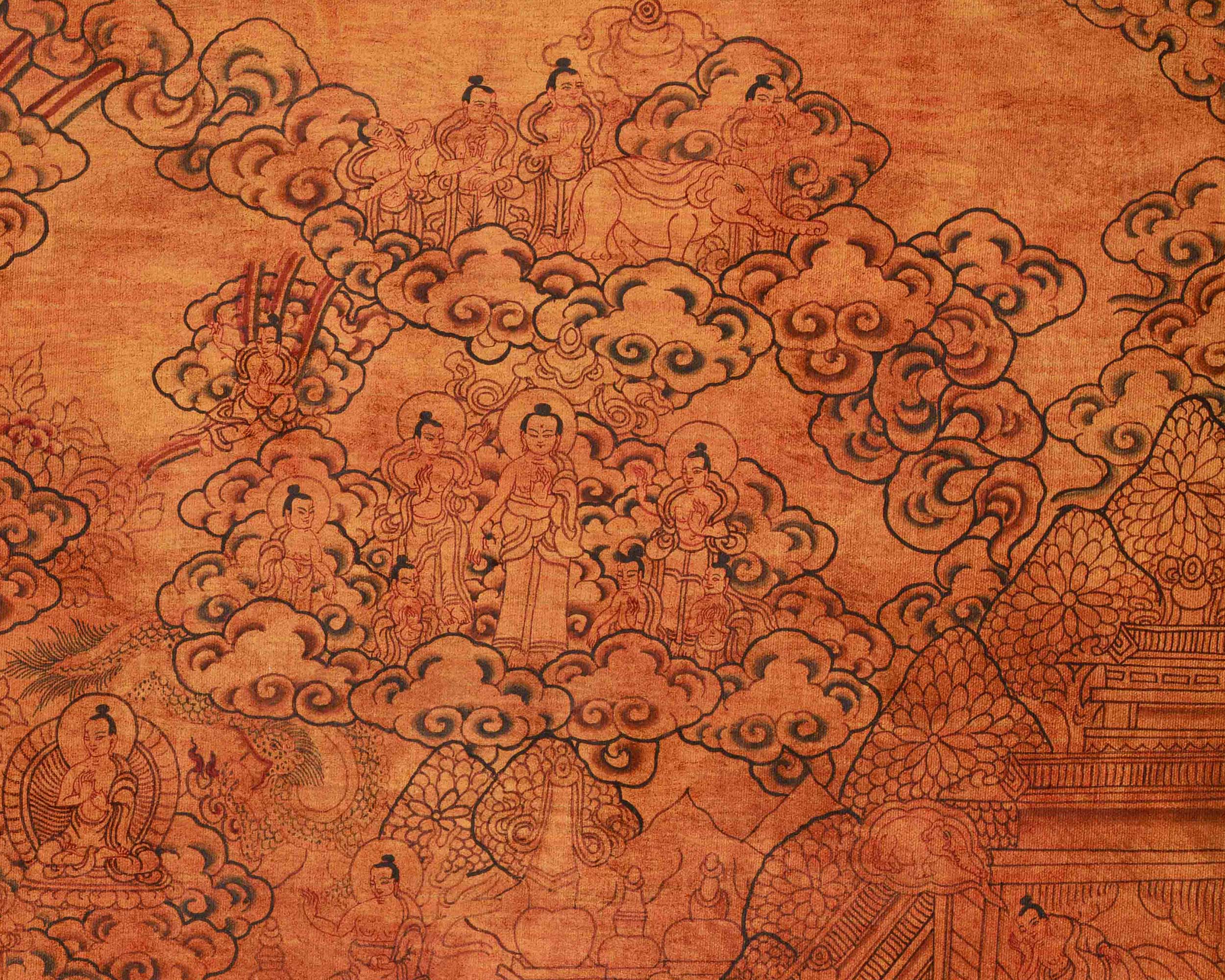 Sacred Thangka Of Buddha Life Story | Spiritual Journey of Enlightenment | Traditional Himalayan Art
