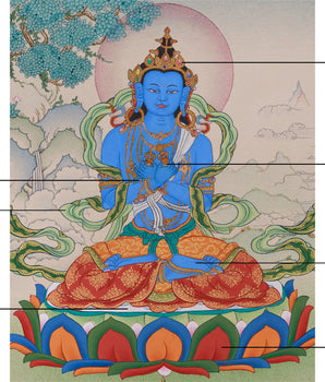 Enlightenment Symbol Vajradhara Thangka | Holder of the Thunderbolt