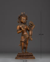 Oxidized Copper Padmapani Statue