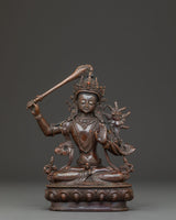 Handmade Copper Manjushri Statue