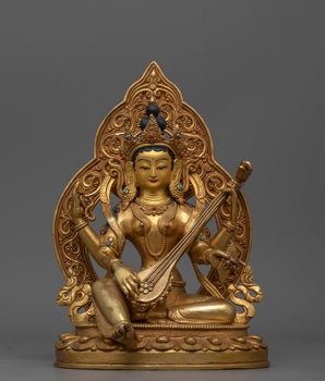 shri-saraswoti-gold-gilded