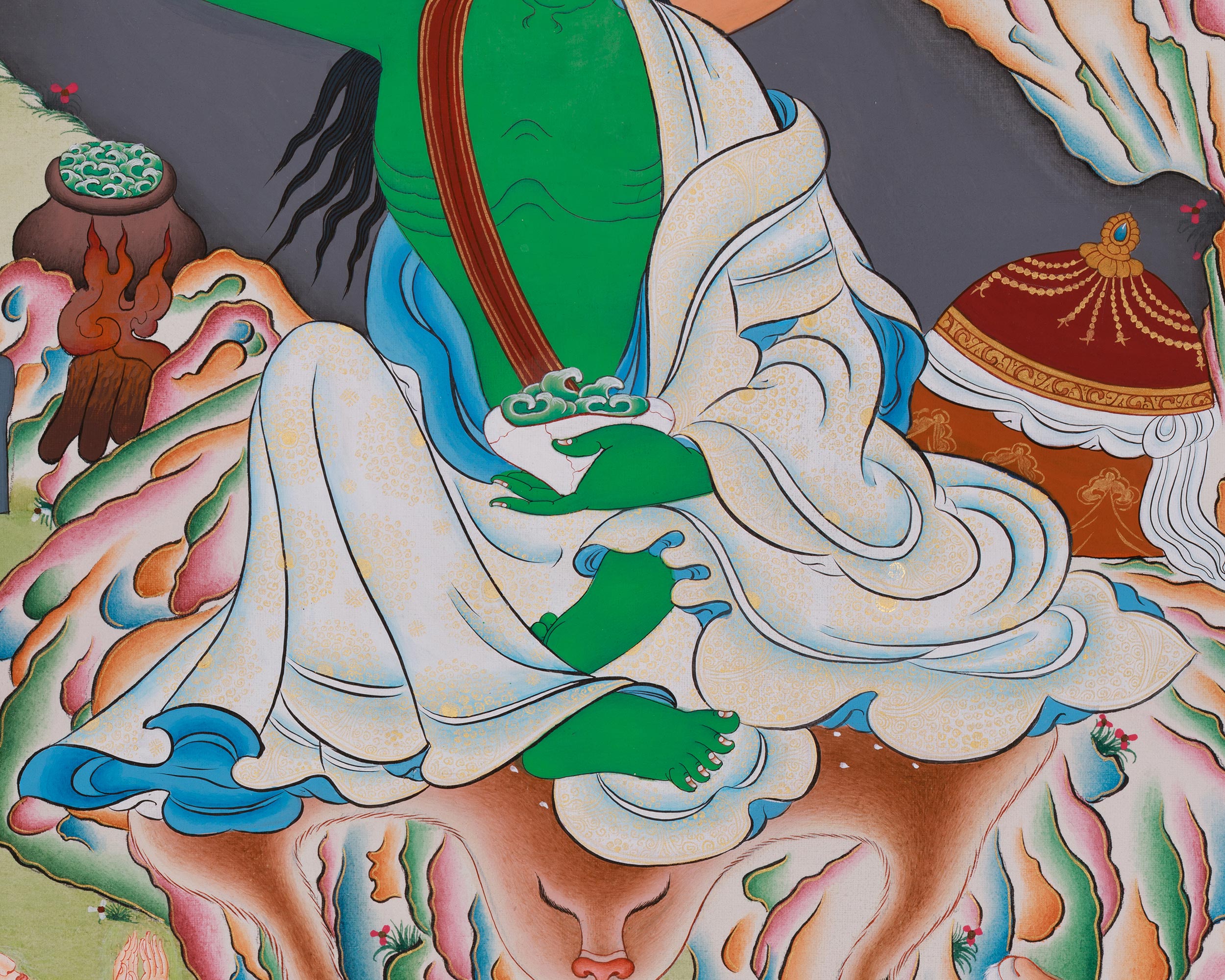 Sacred Milarepa Thangka | Enlightened Master | Spiritual Transformation