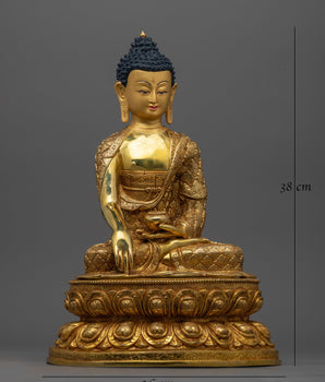 Shakyamuni Buddha Gold Gilded Figurine | Embrace the Radiance of Spiritual Enlightenment