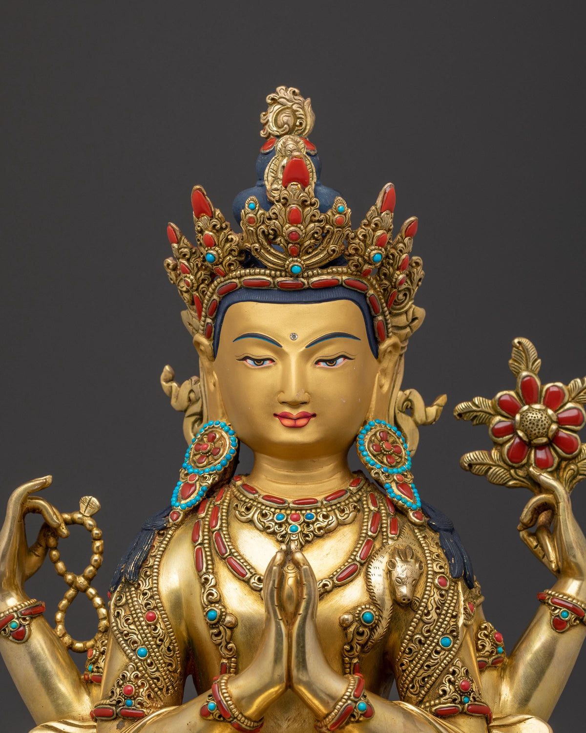 Chenrezig Compassion Deity Sculpture | Tibetan Buddhist Statue