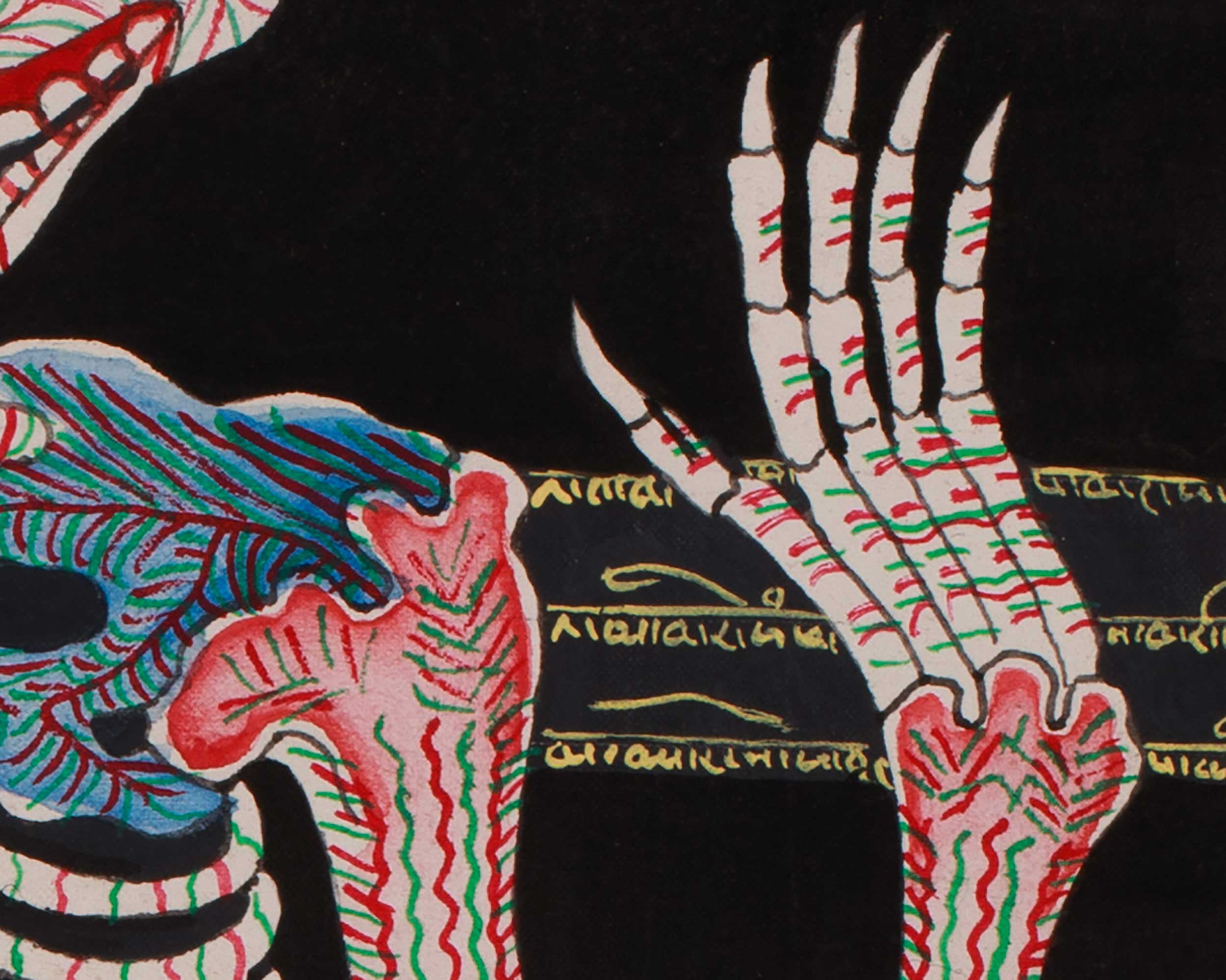 Traditional Thangka of Human Anatomy | Skeletal, Muscular, and Energy Mapping Art