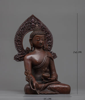 Serene Medicine Buddha Oxidized Sculpture | Handcrafted Symbol of Healing