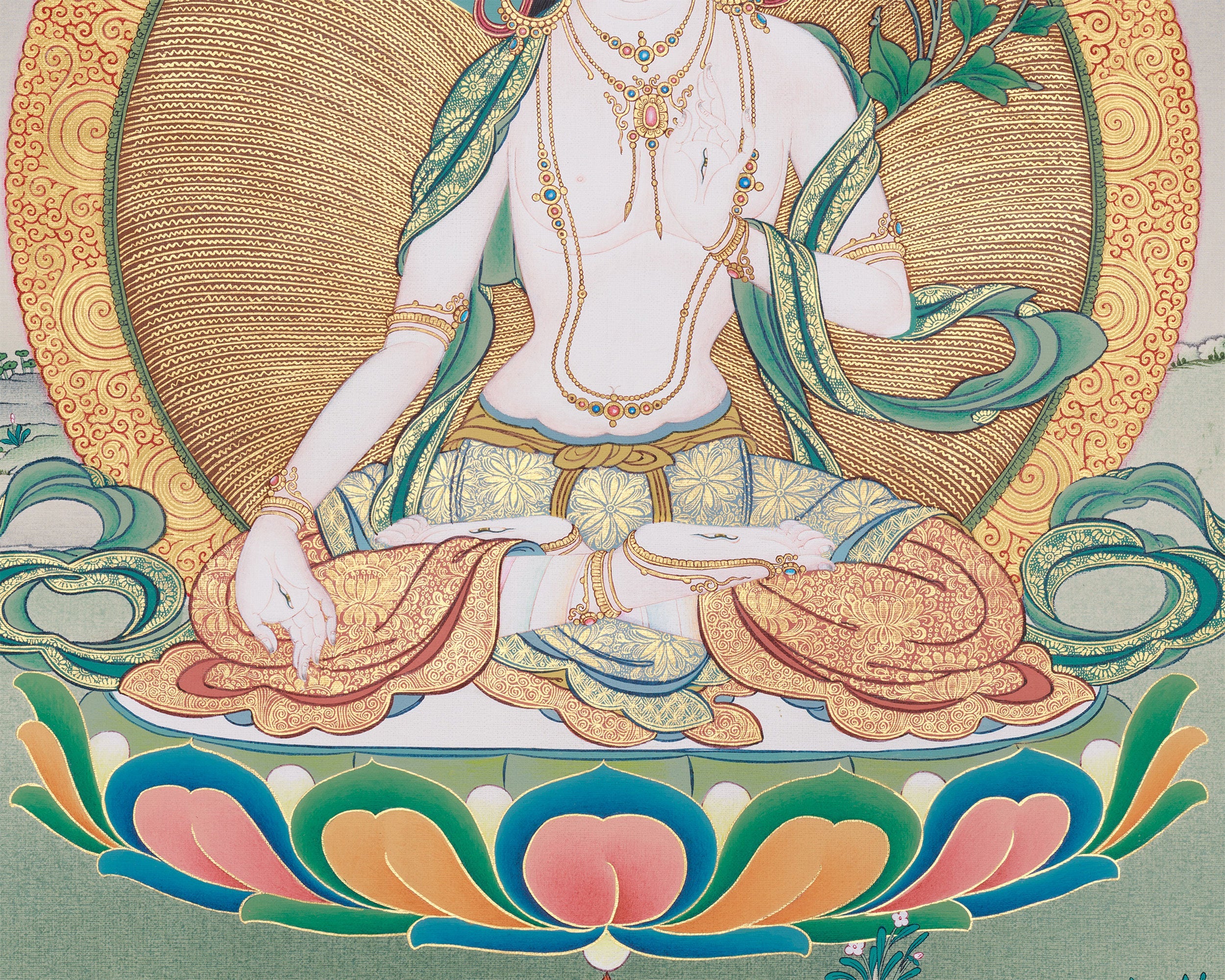 Divine Longevity Goddess Sita Tara | Buddhist Art for Healing and Vitality