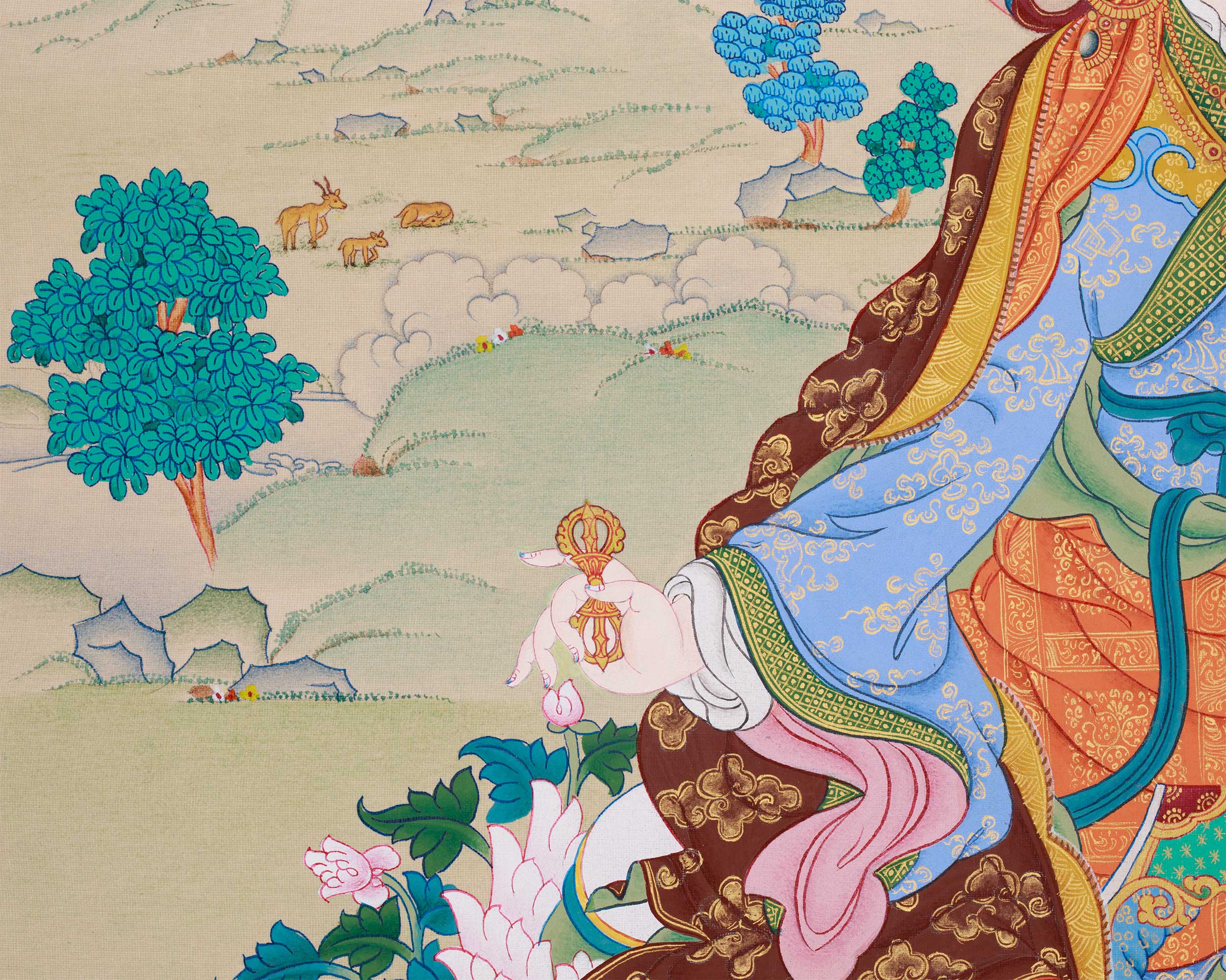 Tibetan Guru Rinpoche Artwork | Padmasambhava Lotus-Born Master