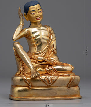 Milarepa Guru Yoga Practice Statue | Hand-Carved Tibetan Yogi, Milarepa, Statue