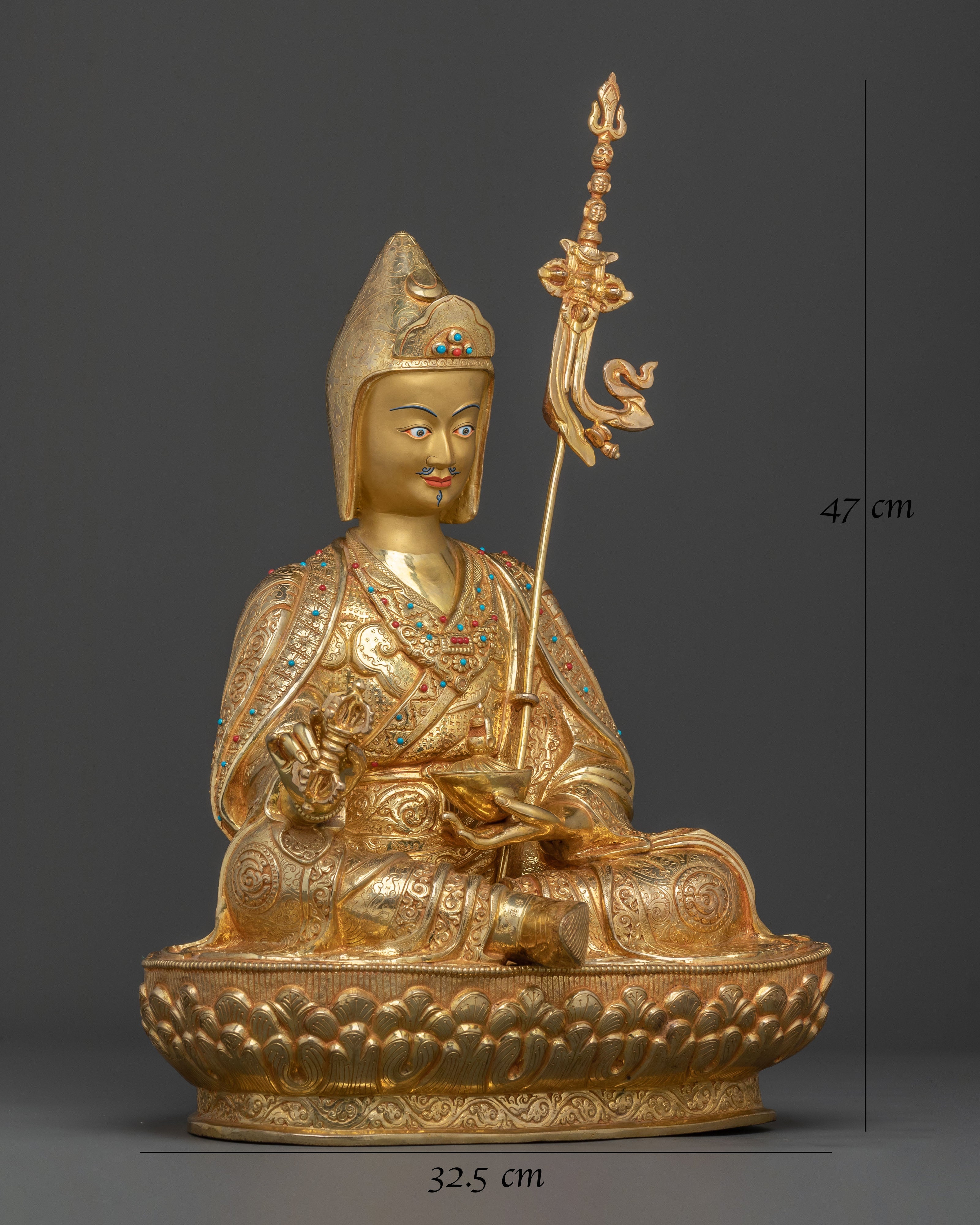 Sacred Tibetan Guru Rinpoche Statue | Padmasambhava Buddhist Sculpture