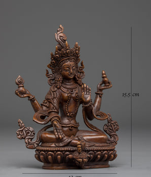 Oxidized Copper Statue of Laxmi