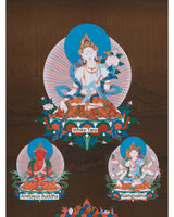 White Tara, Amitayus Buddha and Namgyalma