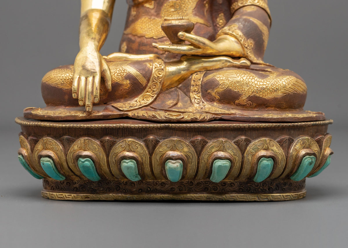 Historical Namo Buddha Shakyamuni Sculpture | Gold Plated Buddha Statue