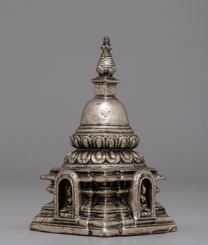 Decorative Copper  Chaitya Stupa | Symbol of Compassion and Enlightenment in Tibetan Art